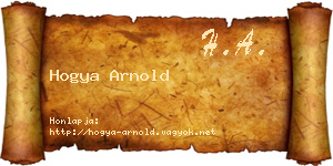 Hogya Arnold névjegykártya